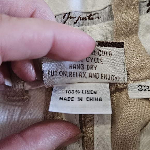 ISLAND IMPORTER 100% linen cozumel pant In Natural Khaki. Size 32 - Picture 3 of 15